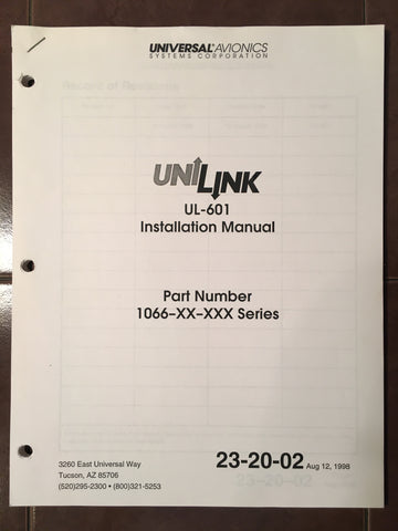 Universal UL-601 UniLink Install Manual
