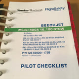 Beechcraft Hawker Beechjet Model 400A 16,100 GTOW w 3/4 Tube Pilot Checklist.