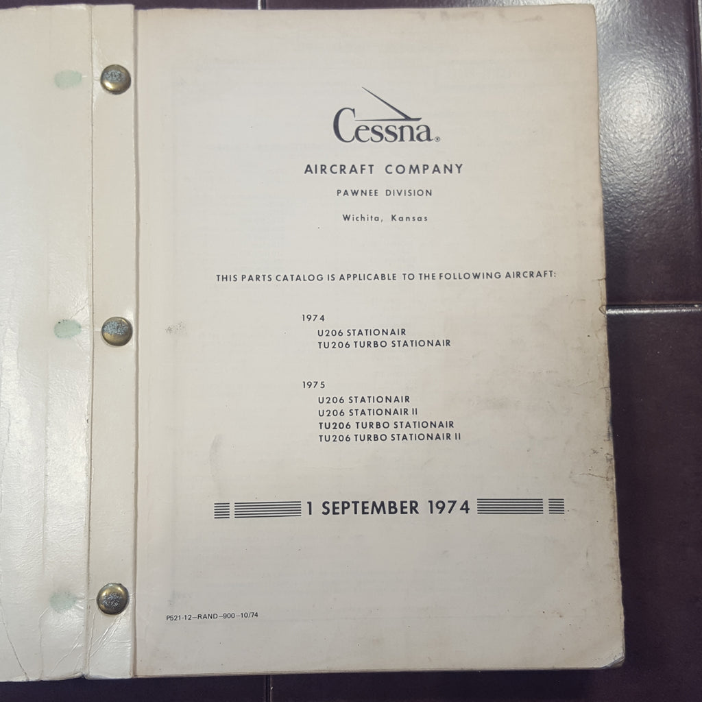 1974-1975 Cessna U206 & TU206 Stationair Parts Manual.