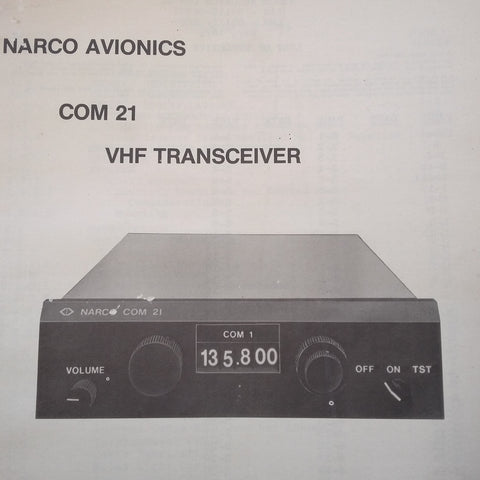 Narco Com 21 Install, Service & Parts manual.
