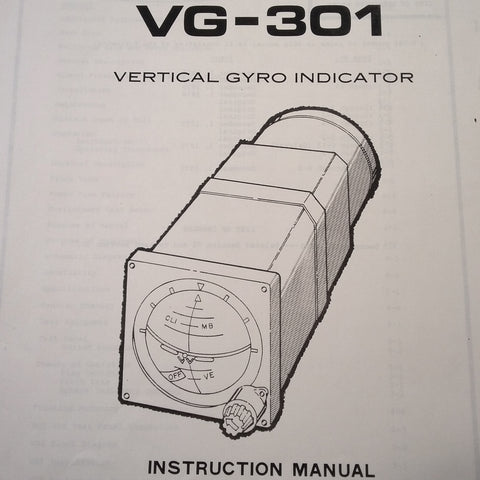 JET Vertical Gyro Indicator VG-301 Maintenance Parts Manual.  Circa 1970.