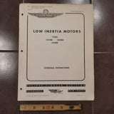 Bendix Pioneer Low Inertia Motors CK1000, CK2000 & CK3000 Overhaul Manual.  Circa 1950.