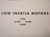 Bendix Pioneer Low Inertia Motors CK1000, CK2000 & CK3000 Overhaul Manual.  Circa 1950.