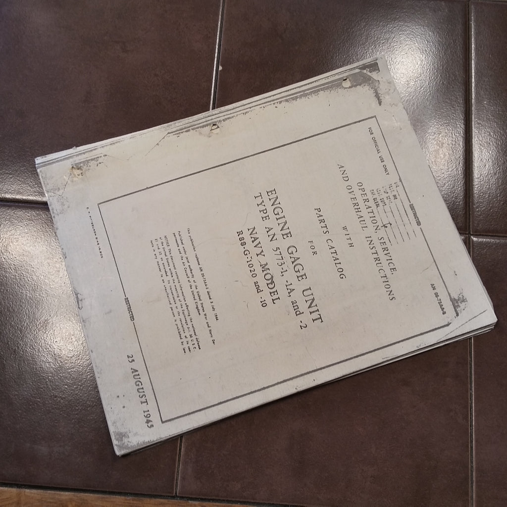 Electric Auto-Lite AN5773-1, AN5773-1A & AN5773-2, R88-G-1020, R88-G-1020-10 Engine Gage Units Overhaul & Parts Manual.  Circa 1945.
