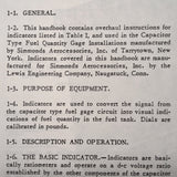Simmonds Aerocessories Capacitor Fuel Quantity Gage Overhaul Manual.  Circa 1953, 1958.