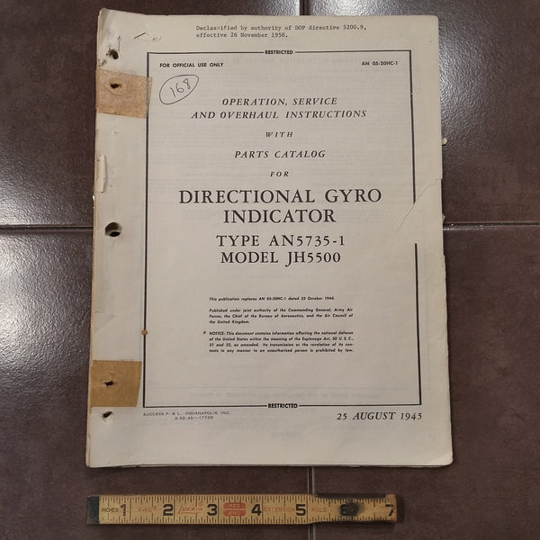 Jack & Heintz JH5500 Directional Gyro AN57351 Overhaul & Parts Manual