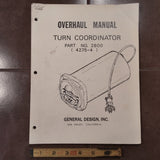 General Design Turn Coordinator 2800 ( 4275-4 ) Overhaul Manual.