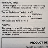 United Turn & Slip pn 9500 & 9550 Series Overhaul Parts Manual.
