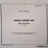 US Gauge Manifold Pressure Gage AW-1 7/8-32-AF4 Overhaul & Parts Manual.