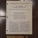 Pioneer Centrifugal Tachs 2000, 2001, 2002, 2003, 2009, 2010 Test Procedure Manual.