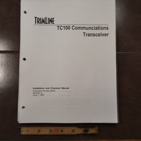 Trimble Trimline TC100 Comm Install & Service Parts Manual.