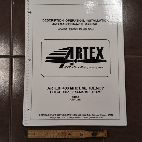 Artex C406-2 & C406-2HM  ELT Operation, Installation & Maintenance Manual.
