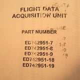 Teledyne ED742951 Series Flight Data Acquisition Unit Maintenance Parts Manual.