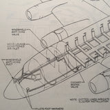 Original Douglas DC-6B Service Training Study Guide Manual.