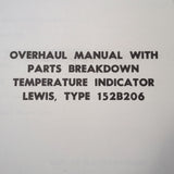 Lewis Temperature Indicator 152B206 Overhaul Parts Manual.