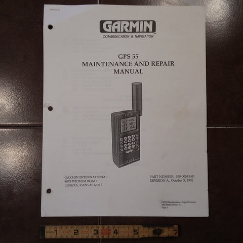 Garmin GPS 55 Maintenance & Repair Manual.