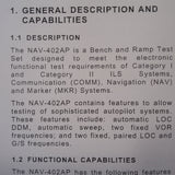 IFR NAV-402AP-3 Ramp Test Set Operators Manual.