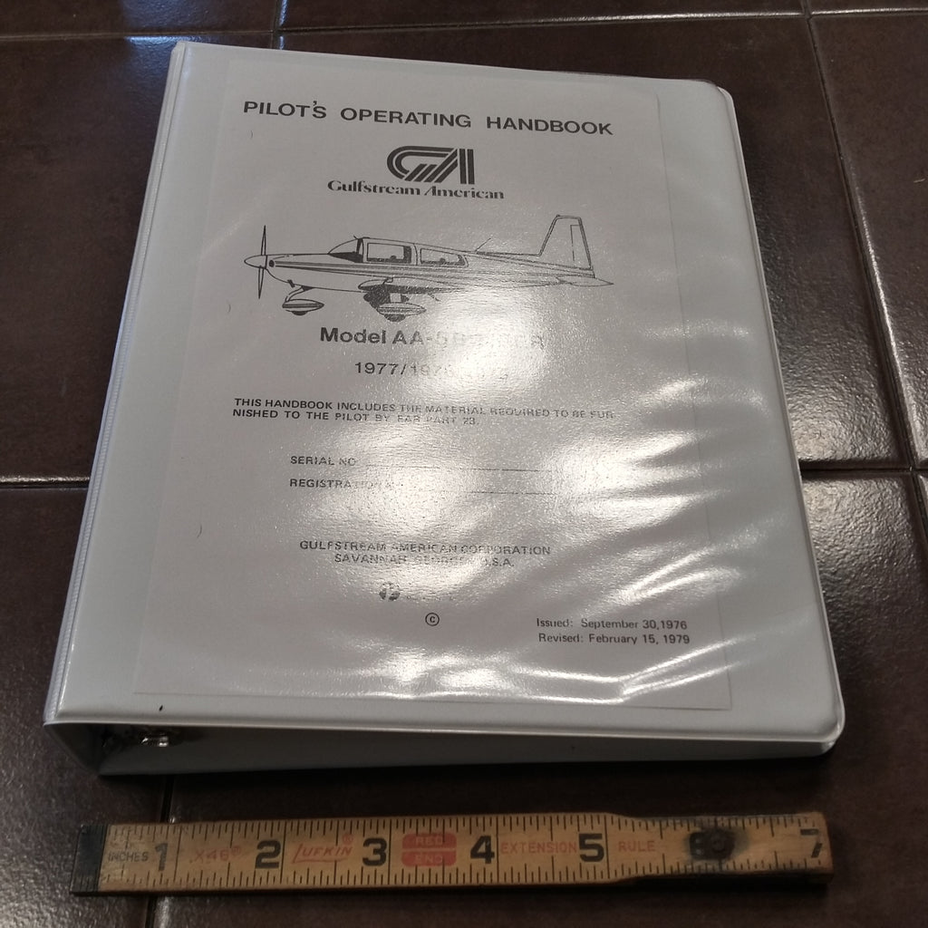1977, 1978, 1979 Gulfstream American AA-5B Tiger Pilot's Operation Handbook.