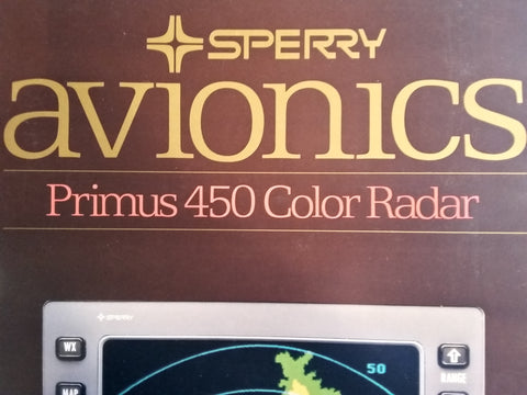 Sperry Avionics Primus 450 Color Radar Original Sales Brochure, 4 page,, 8.5 x 11".