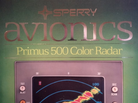 Sperry Avionics Primus 500 Color Radar Original Sales Brochure, Tri-Fold,, 8.5 x 11".