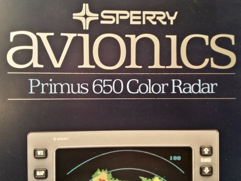 Sperry Avionics Primus 650 Color Radar Original Sales Brochure, Tri-Fold,, 8.5 x 11".