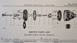 1946 Bendix Scintilla Ignition Switches EH-A Service Instructions & Parts Lists.