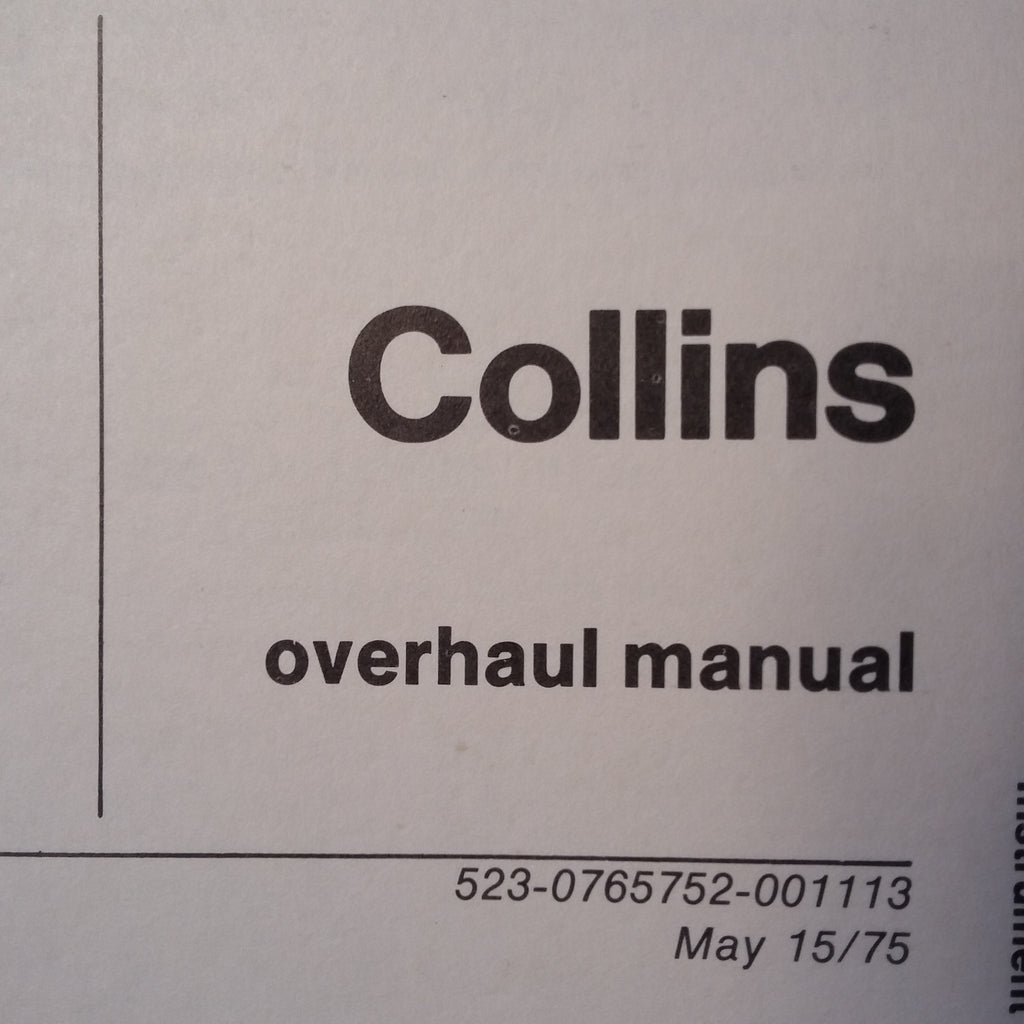 Collins 482-5121-010 aka Weston 9822 17 Overhaul Manual.  Circa 1975.