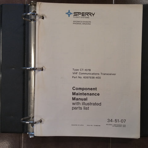 Sperry CT-107B Comm Service Manual.