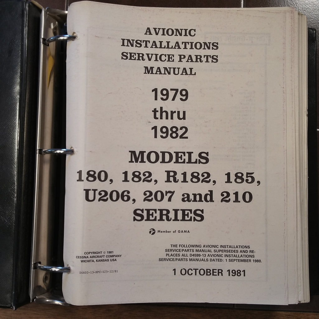 Factory Avionics Wiring Book 1979-1982 Cessna 180, 182, R182, 185, U206, 207 & 210.
