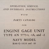 1945 Electric Auto-Lite Co., AN5773-1 AN5773-1A & AN5773-2 Triple Gauges Service & Overhaul Manual.