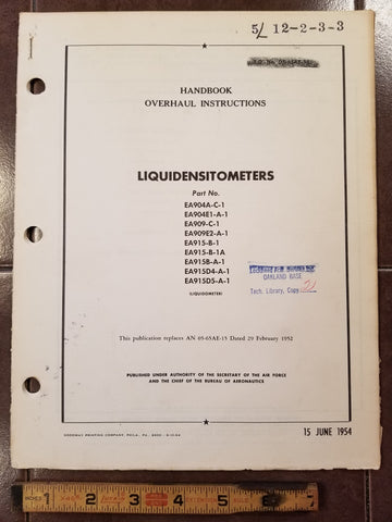 Liquidensitometers EA904, EA909 & EA915 Series Overhaul Manual.