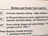 Apollo NMS 2001 GPS Laminated Quick Reference Guide.