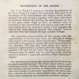 Original 1942 Pratt & Whitney Twin Wasp C4 Engine Operator's Handbook.