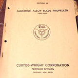 Curtiss-Wright Aluminum Alloy 3 Blade Electric Propeller Install & Service Manual. Circa 1943.