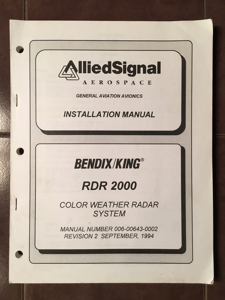 King Bendix RDR 2000 Color Weather Radar install & ops manual.