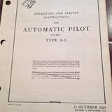 1943 Sperry A-3 Autopilot Operation Instruction Manual.