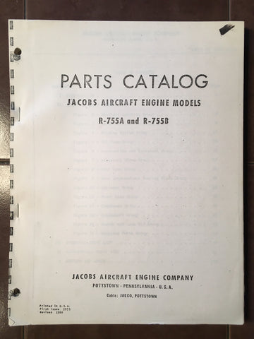 Jacobs R755A and R755B Parts Manual.