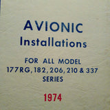 1974 Cessna Factory Avionics Wiring, Service/Parts Book C-177RG, 182, 206, 210 &  337