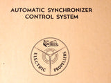 Curtiss-Wright Automatic Synchronizer Control for Electric Propellers Install & Service Manual.  Circa 1943