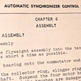 Curtiss-Wright Automatic Synchronizer Control for Electric Propellers Install & Service Manual.  Circa 1943
