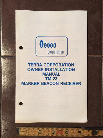 Terra TM 23 Marker Beacon Owner & Install Manual.