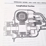 Eisemann Model "AM" Magnetos as used on Franklin 4 & 6 Cylinder Engines Service Booklet.  Circa 1942.