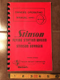 1948 Stinson Voyager & Flying Station Wagon Owner's Operators Manual.