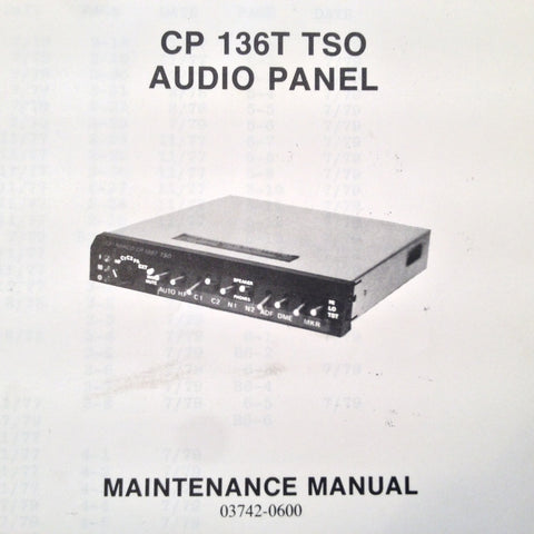 Narco CP 136T Install, Service & Parts Manual.