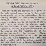 Republic Airlines DC-9 and B-727 Engine Run-Up and Taxi Checklist.