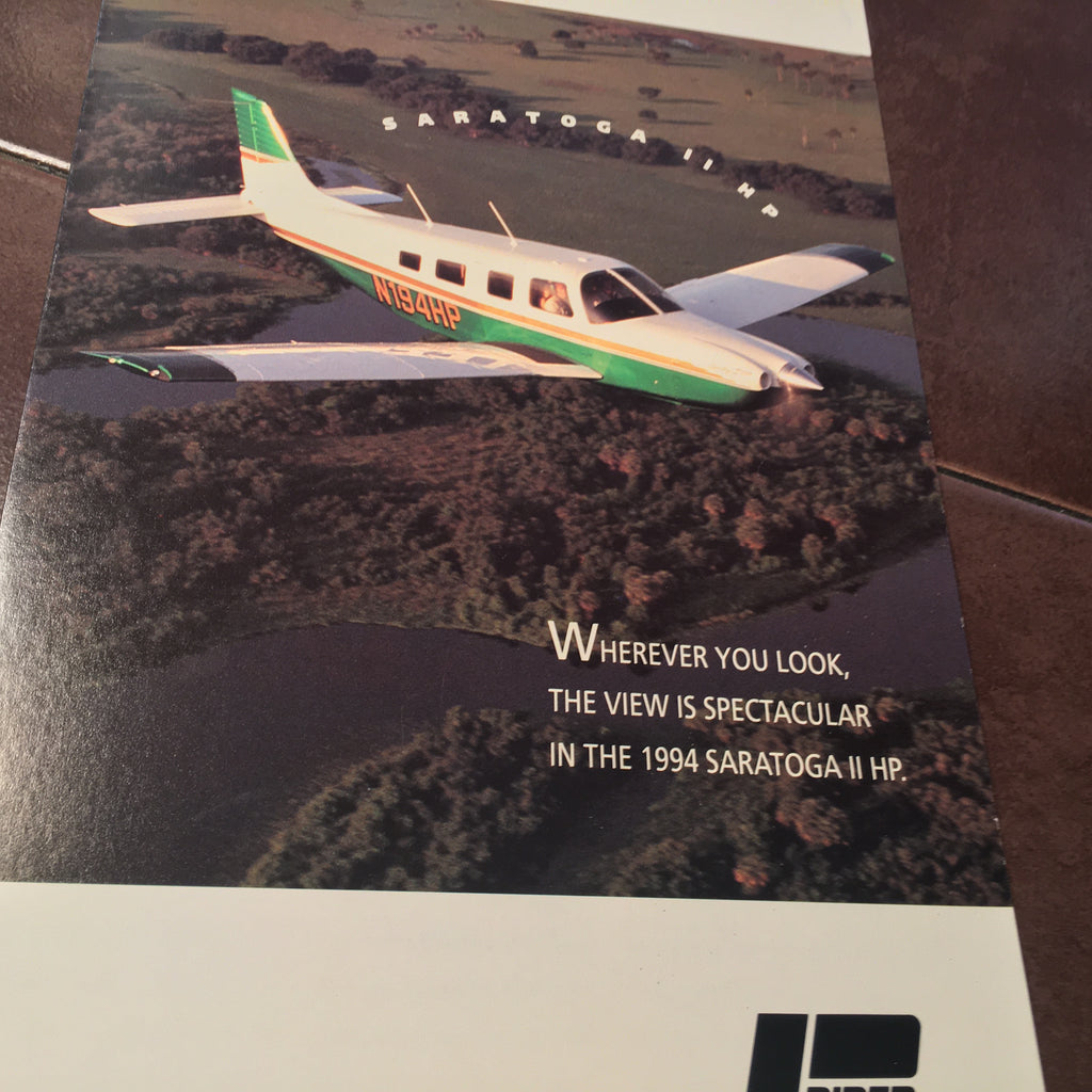 1994 Piper Saratoga II HP TriFold Sales Brochure. 6 page, 7x11",