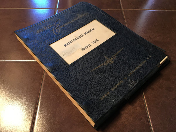Aero Design Commander Model 560E Maintenance Manual. – G's Plane Stuff
