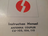Sunair Antenna Coupler CU-105, CU-106 & CU-110 Install, Service Parts Manual.