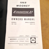 1968 Mooney M20F Executive 21 Owner's Manual.