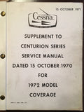 1970-1972 Cessna Aircraft Model 210K, 210L, T210K &7 T210L Service Manual.